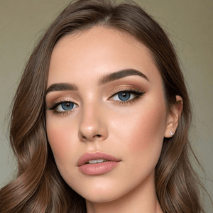 Girl wearing Diamond blue I contact lenses looking forward