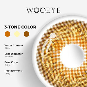 Wild Brown Color Contacts specifications: 14.5mm diameter, 8.6mm base curve, and 40% water content for daily comfort.