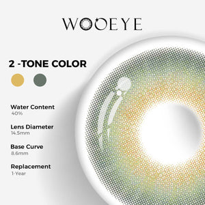 Moonlit Blue Color Contacts specifications: 14.5mm diameter, 8.6mm base curve, and 40% water content for daily comfort.