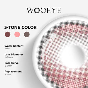 Halo Pro Pink Color Contacts specifications: 14.5mm diameter, 8.6mm base curve, and 40% water content for daily comfort.