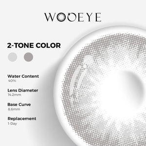 Queen Gray Contact Lenses Color Contacts specifications: 14.2mm diameter, 8.6mm base curve, and 40% water content for daily comfort.