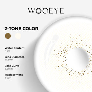 Mousse Gray Contact Lenses Color Contacts specifications: 14.2mm diameter, 8.6mm base curve, and 40% water content for daily comfort.
