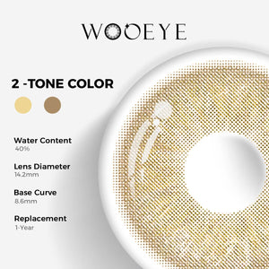 Velvet Grey Color Contacts specifications: 14.2mm diameter, 8.6mm base curve, and 40% water content for daily comfort.