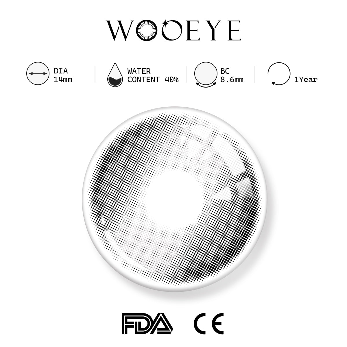 Glass Gray Contact Lenses Product Features