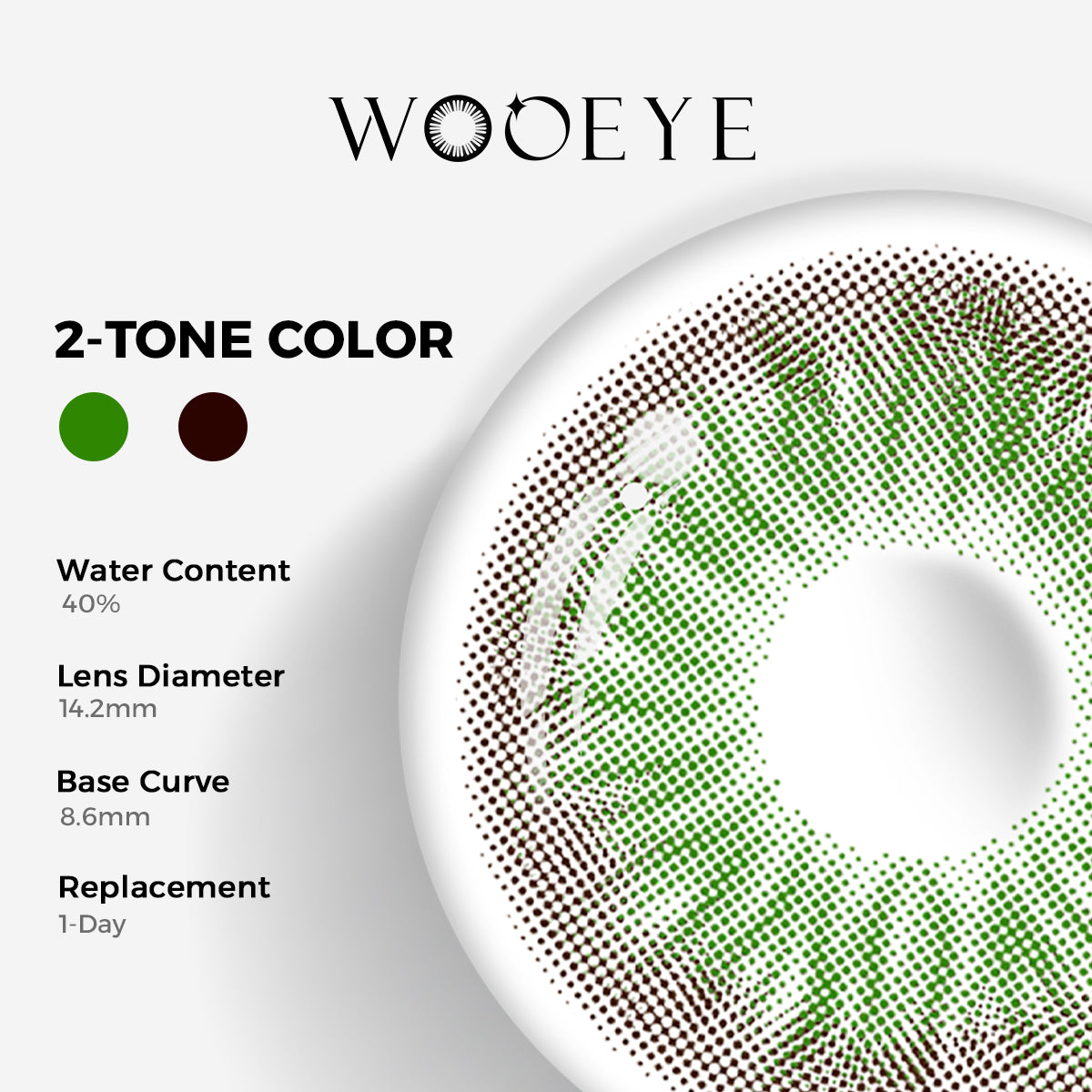 Wooeye Diamond Green Contact Lenses | 1 Day,10 Pcs