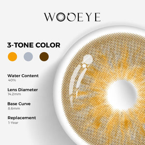 Avatar Brown Color Contacts specifications: 14.2mm diameter, 8.6mm base curve, and 40% water content for daily comfort.