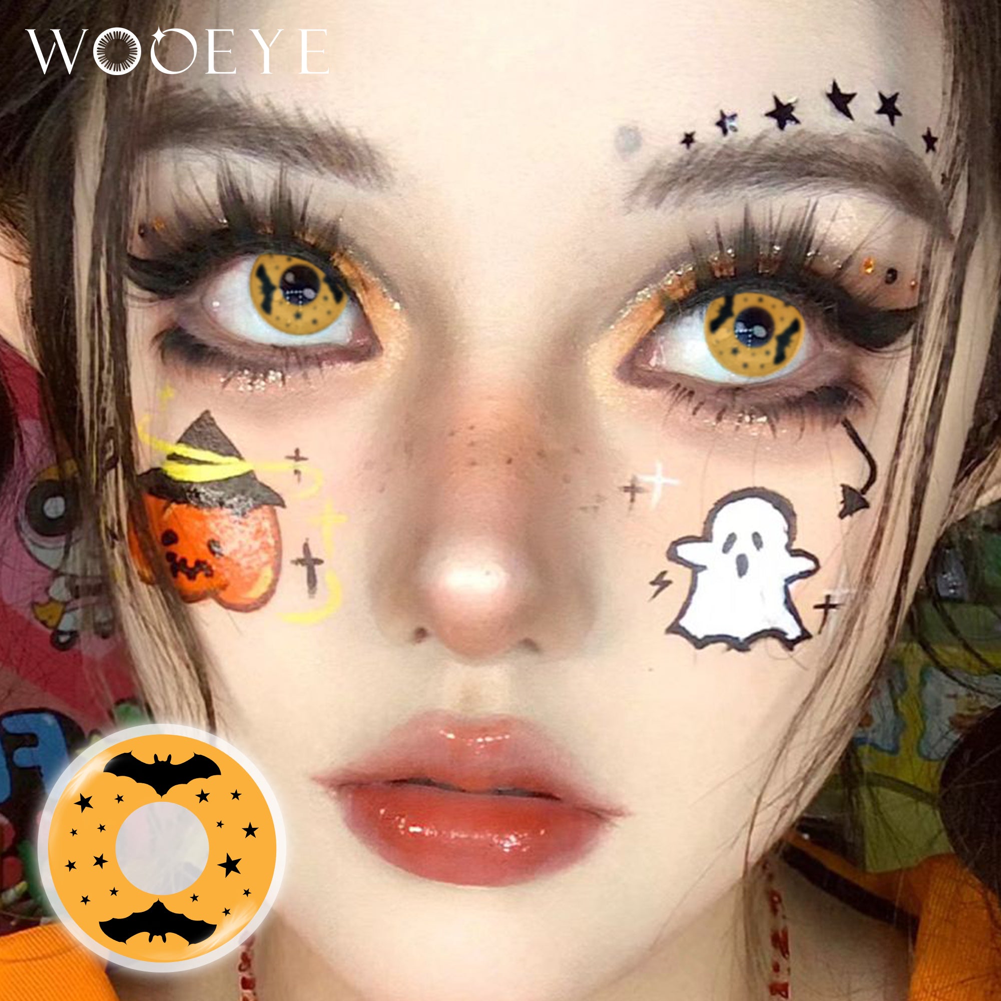 Model wearing Halloween Contact Lenses