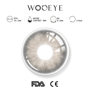 Irish.Gray product specifications, Wooeye logo on top, FDA and CE certification marks on bottom