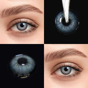 Brown eyes wearing Jennie Blue Contact Lenses