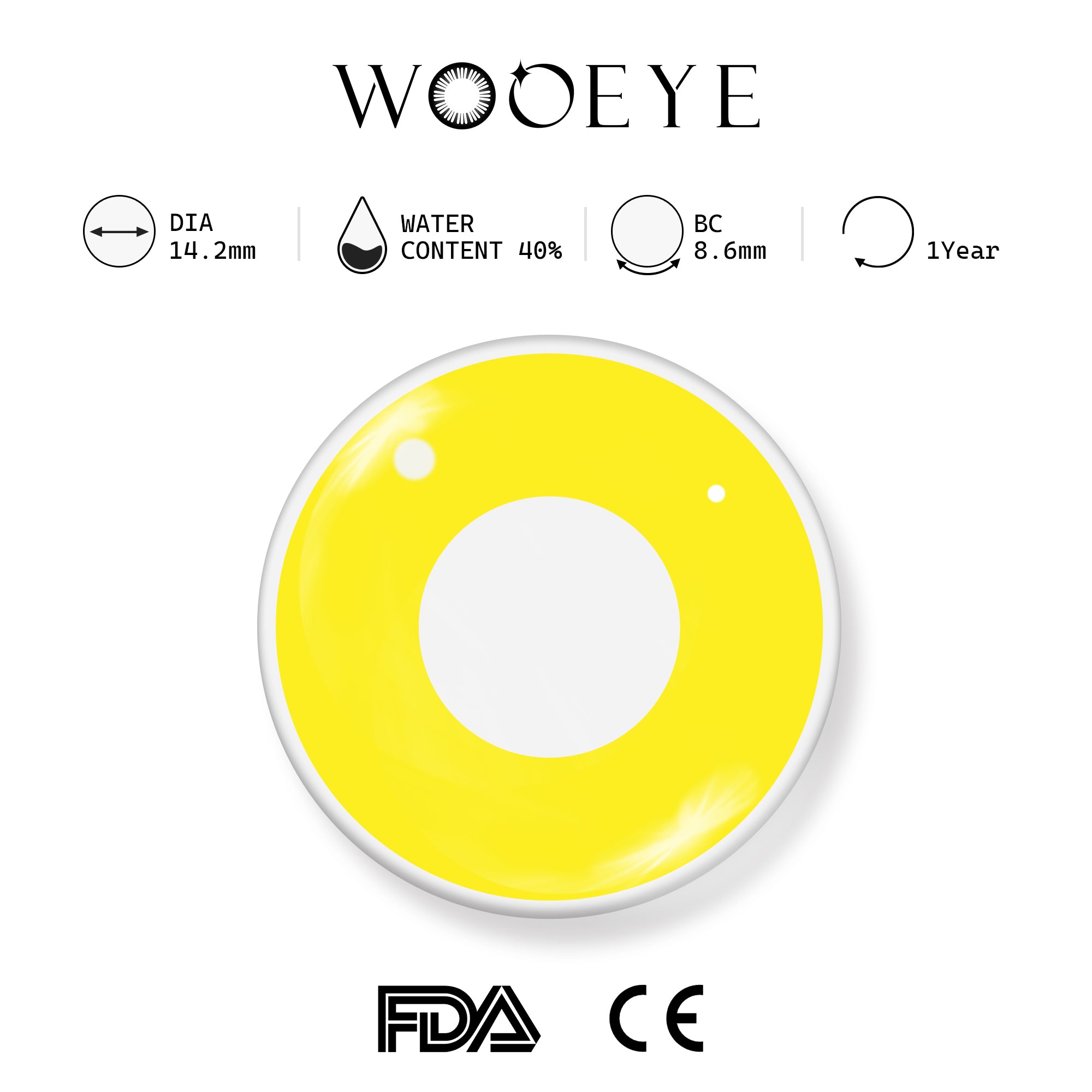 Ring Yellow Contact Lenses Product Features