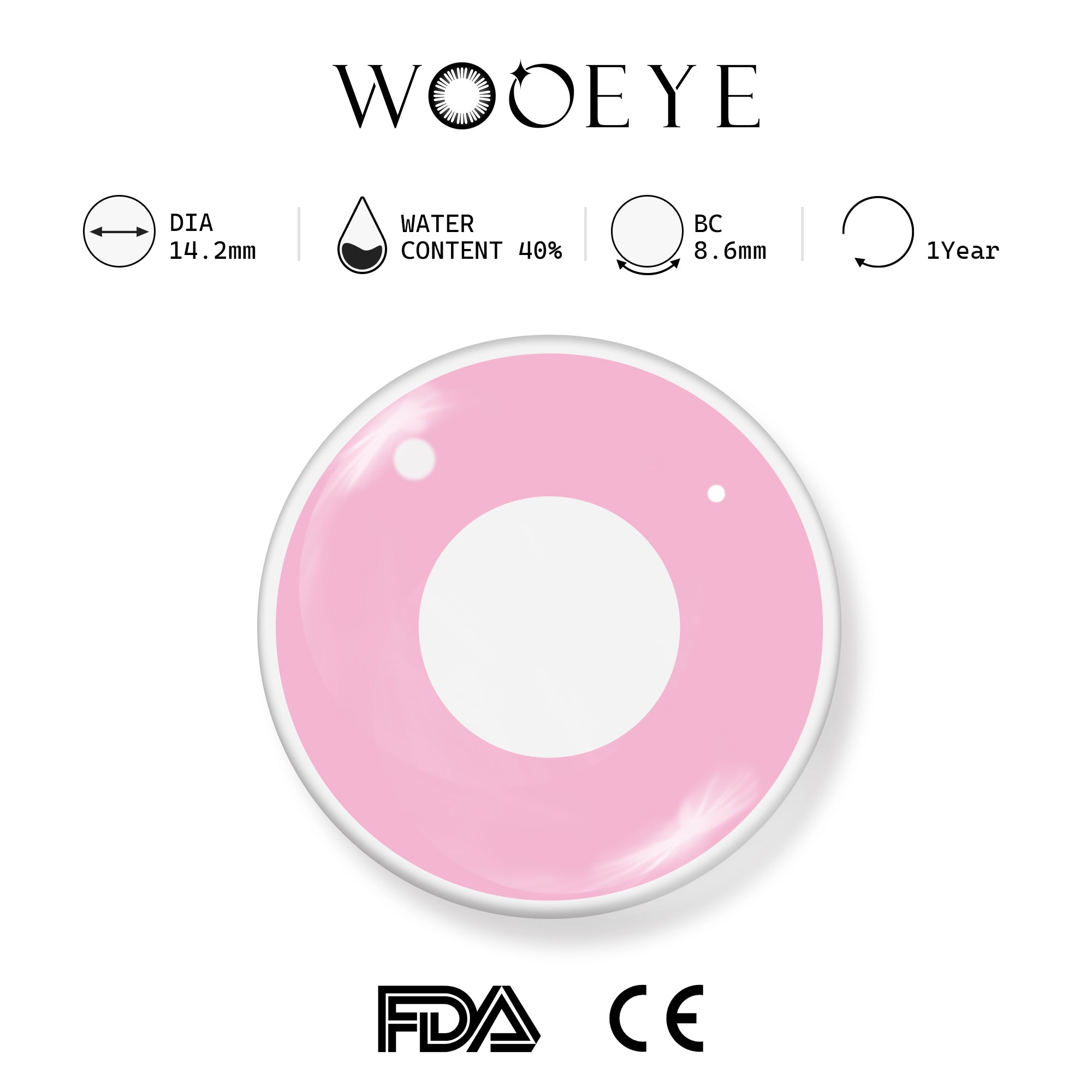 Ring Pink Contact Lenses Product Features