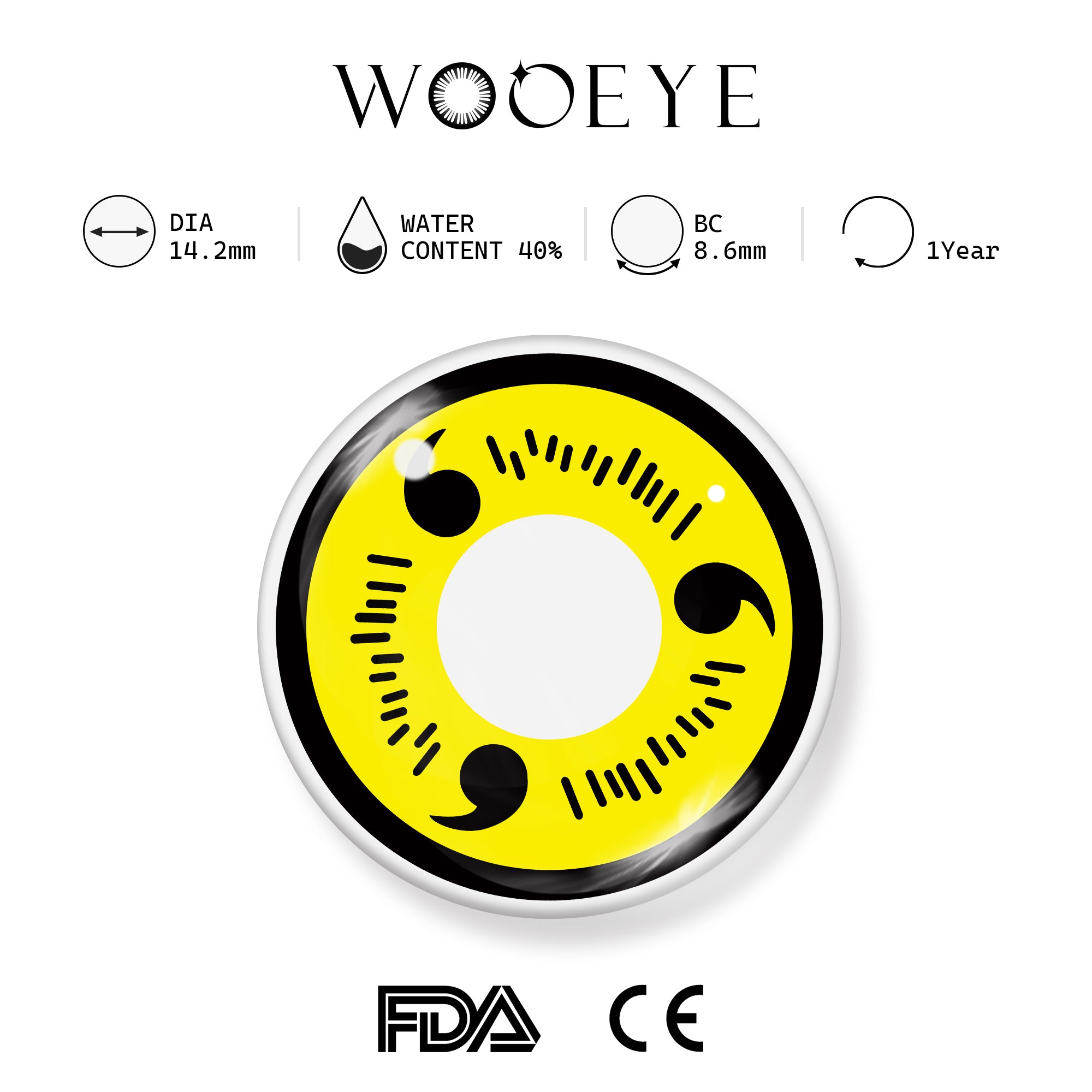 Yellow Sharingan Contact Lenses Product Features