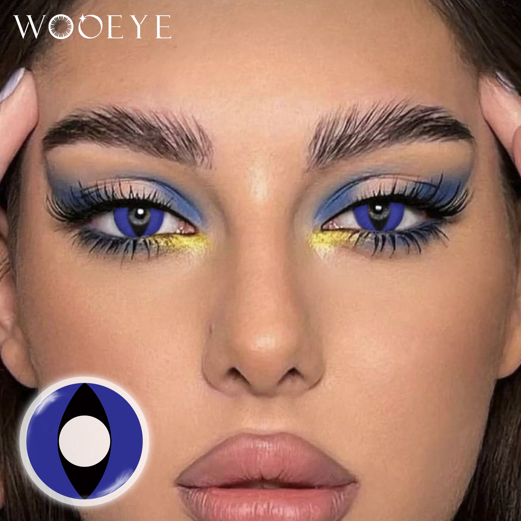 Model wearing Satan II Contact Lenses