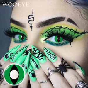 Model wearing Satan III Contact Lenses