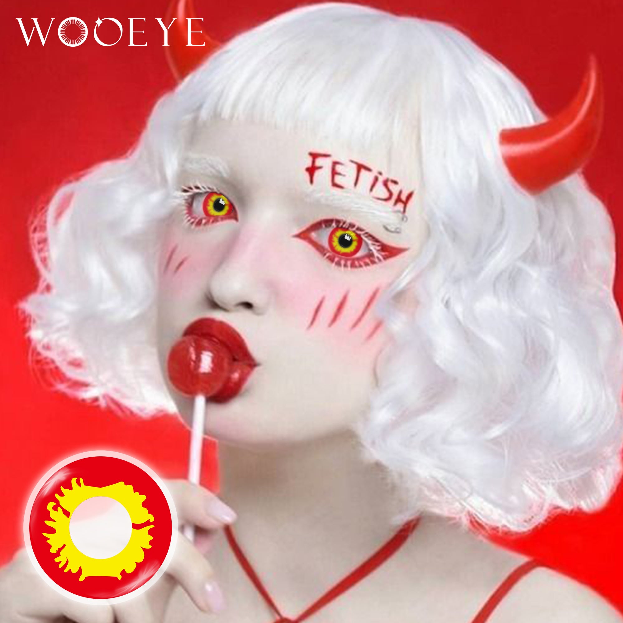 Model wearing Halloween II Contact Lenses