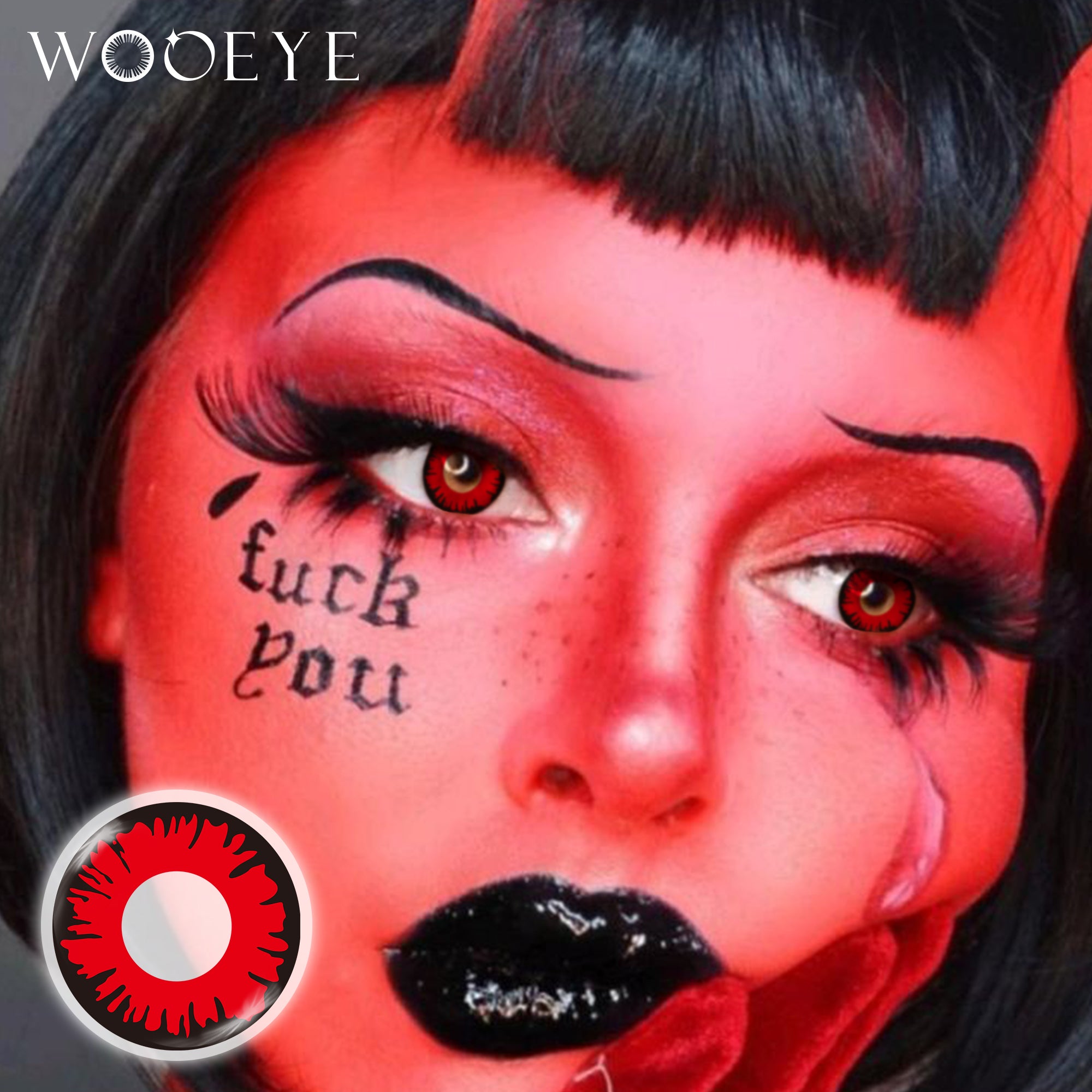 Model wearing Bloodsucker I Contact Lenses