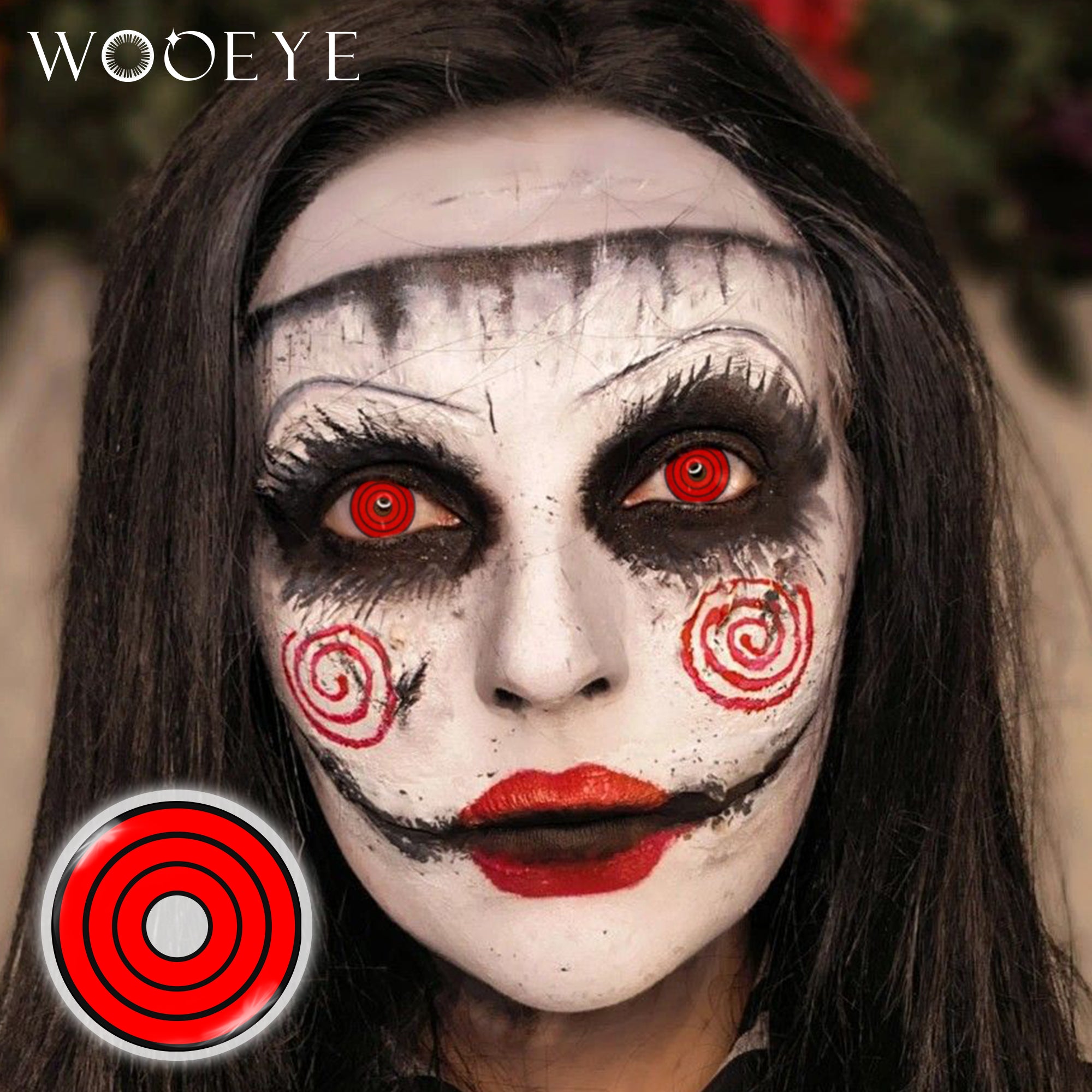 Model wearing Bat V Contact Lenses