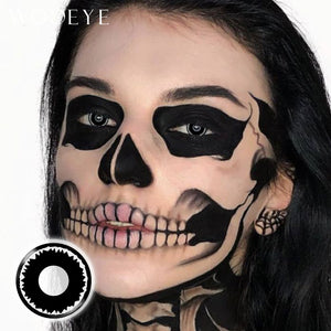 Model wearing Bat Contact Lenses