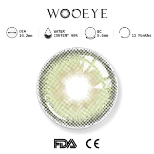 la girl green product specifications, Wooeye logo on top, FDA and CE certification marks on bottom