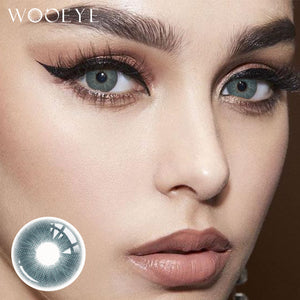Model wearing Love Blue Contact Lenses