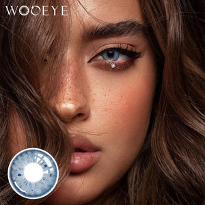 Model wearing Magic Blue Contact Lenses