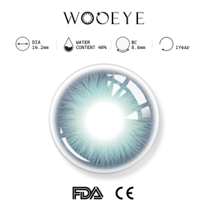 Nut Green product specifications, Wooeye logo on top, FDA and CE certification marks on bottom
