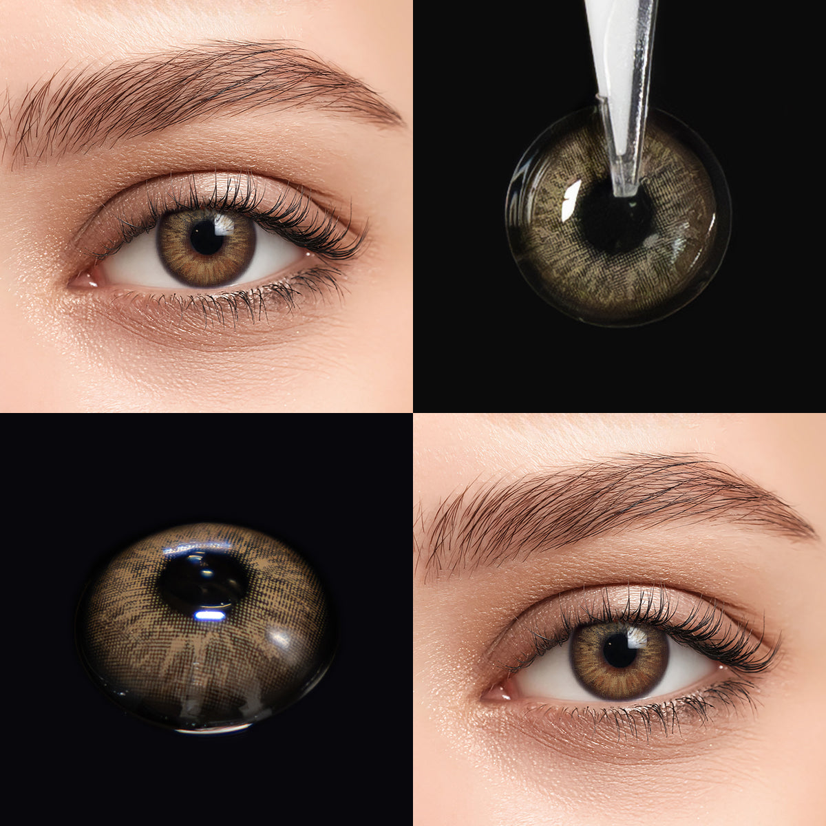 Brown eyes wearing Omg Brown I Contact Lenses