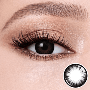 Natural looking Pearl Blackcontact lense with soft limbal ring for dark eyes