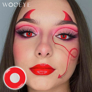 Model wearing Ring Red Contact Lenses