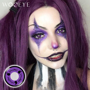 Model wearing Sharingan Contact Lenses
