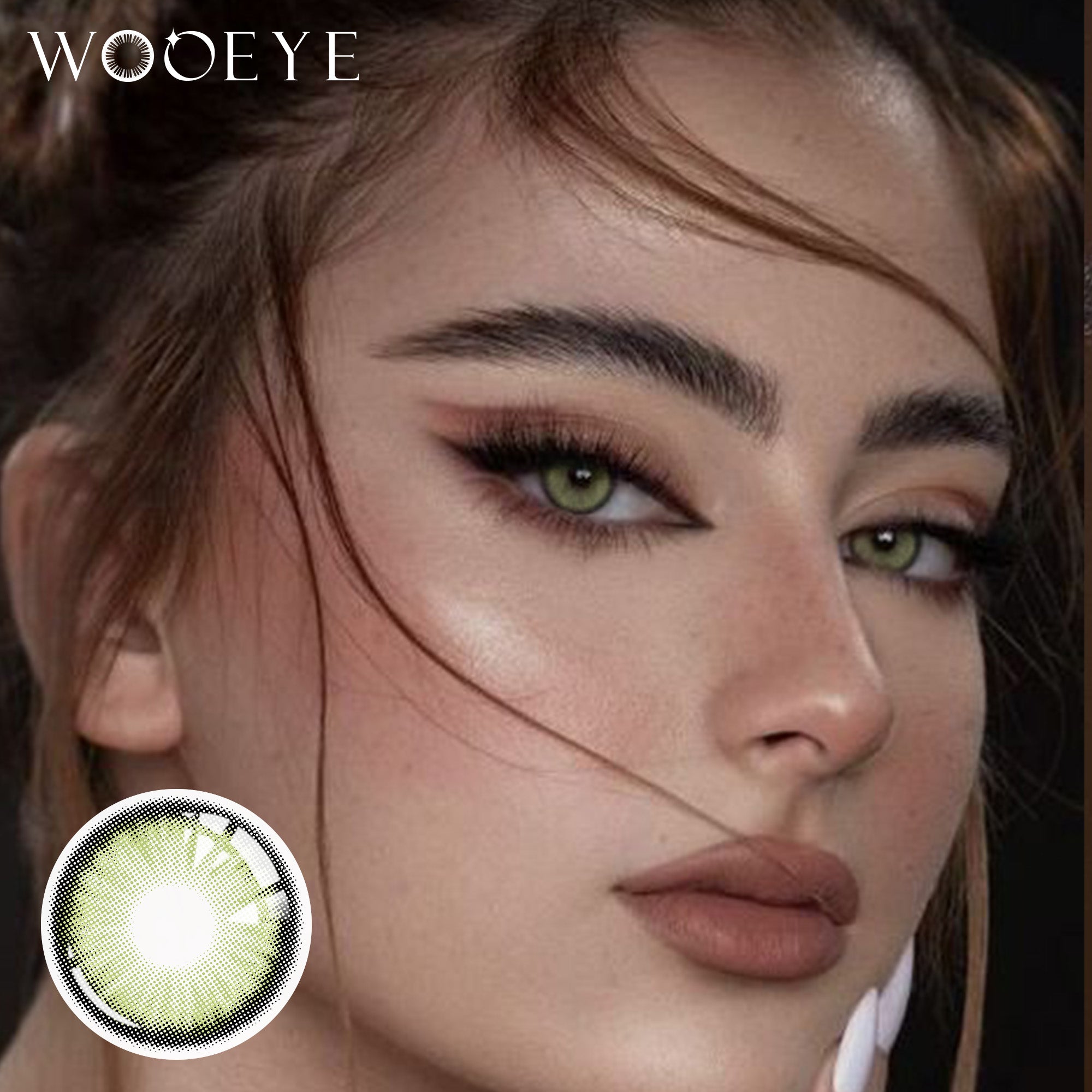 Model wearing Sugar Green Contact Lenses