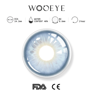 Sweet Light Blue product specifications, Wooeye logo on top, FDA and CE certification marks on bottom