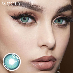 Model wearing Sweet Green Contact Lenses