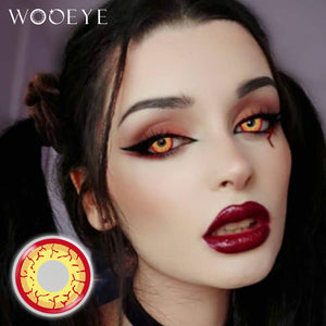 Model wearing Bloodsucker Contact Lenses