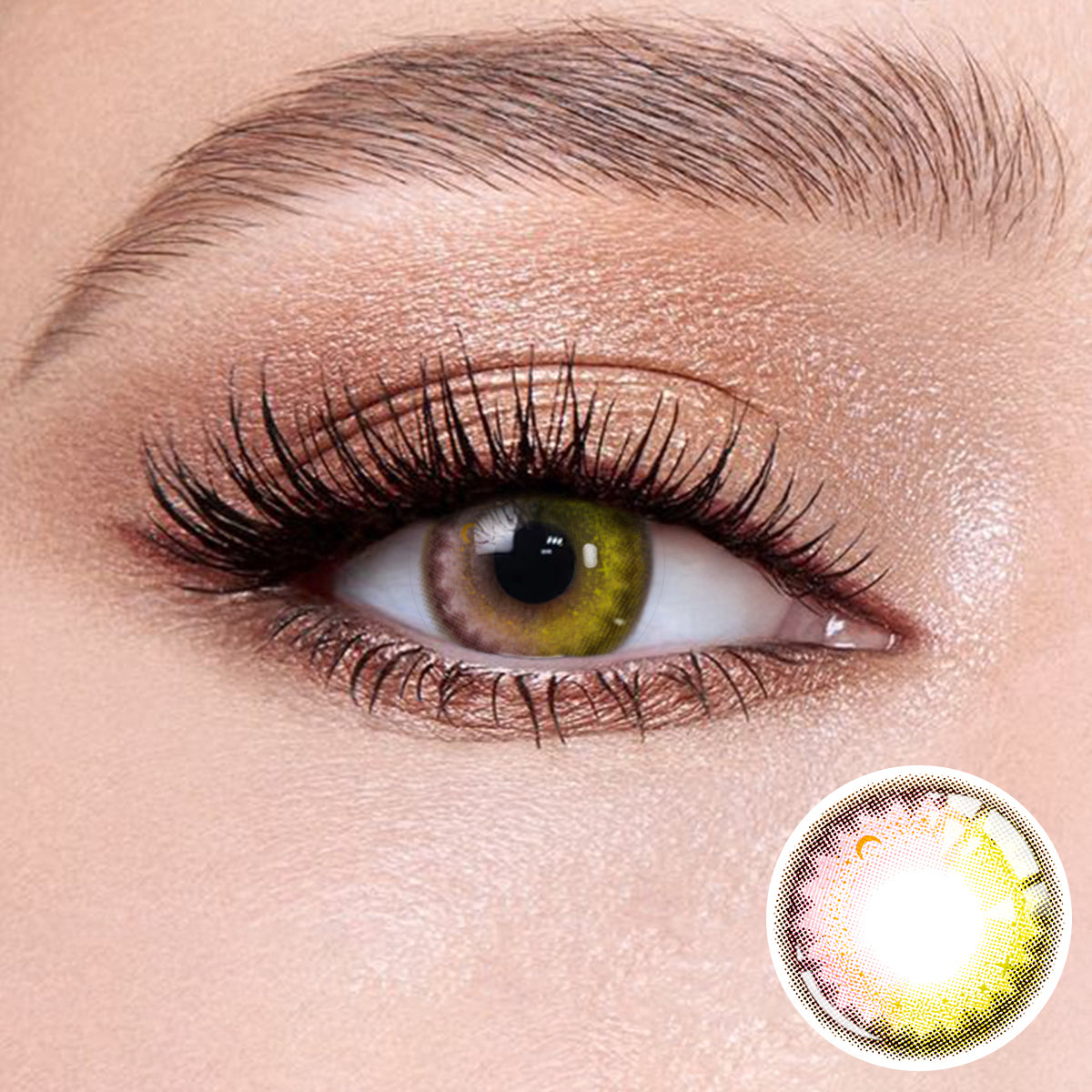 Eye effects of wearing Dream Elf Yellow pink Contact Lenses