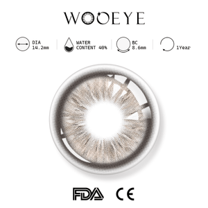mocha cocoa brown product specifications, Wooeye logo on top, FDA and CE certification marks on bottom