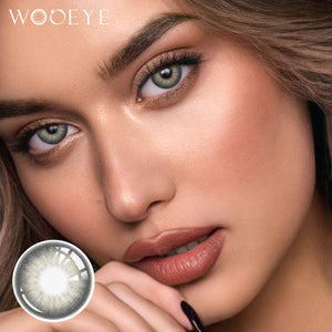 Model wearing Jennie Grey Contact Lenses