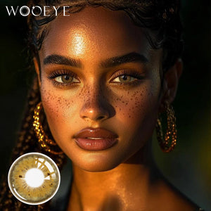 Model wearing Magic Brown Contact Lenses