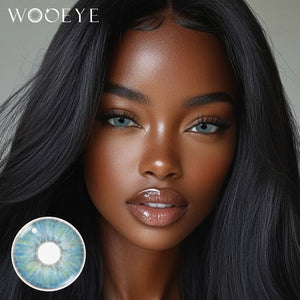 Model wearing Transform Blue Contact Lenses