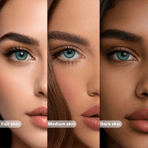 Girls of different skin colors wearing Wooeye Sweet Green Contact Lenses