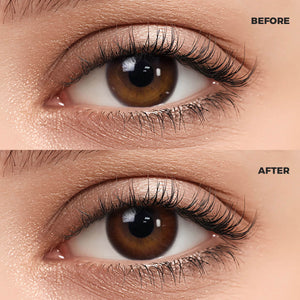 Girl wearing Diamond Purple Contact Lenses contact lenses before and after effect