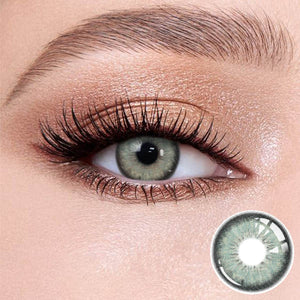 Natural looking Dancer Light Green contact lense with soft limbal ring for dark eyes