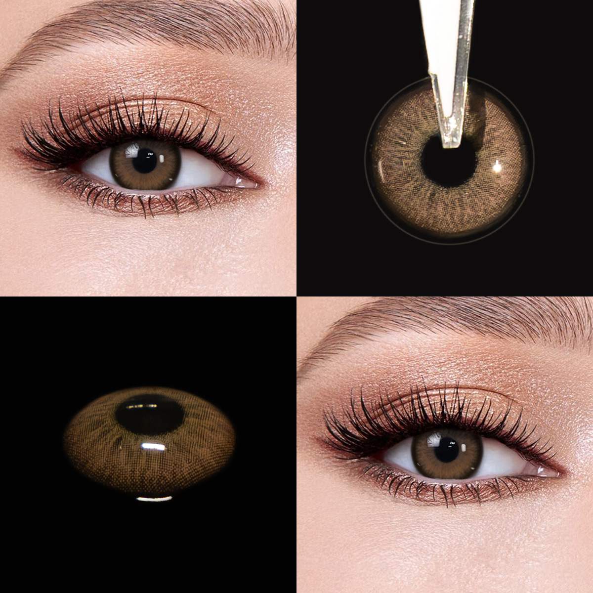 Elf Brown eye effect close-up and product close-up