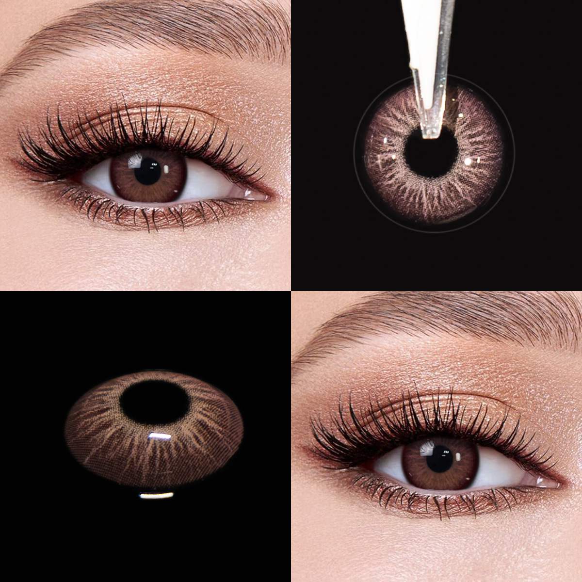 Elf Purple eye effect close-up and product close-up