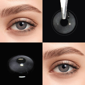 glass gray eye effect close-up and product close-up