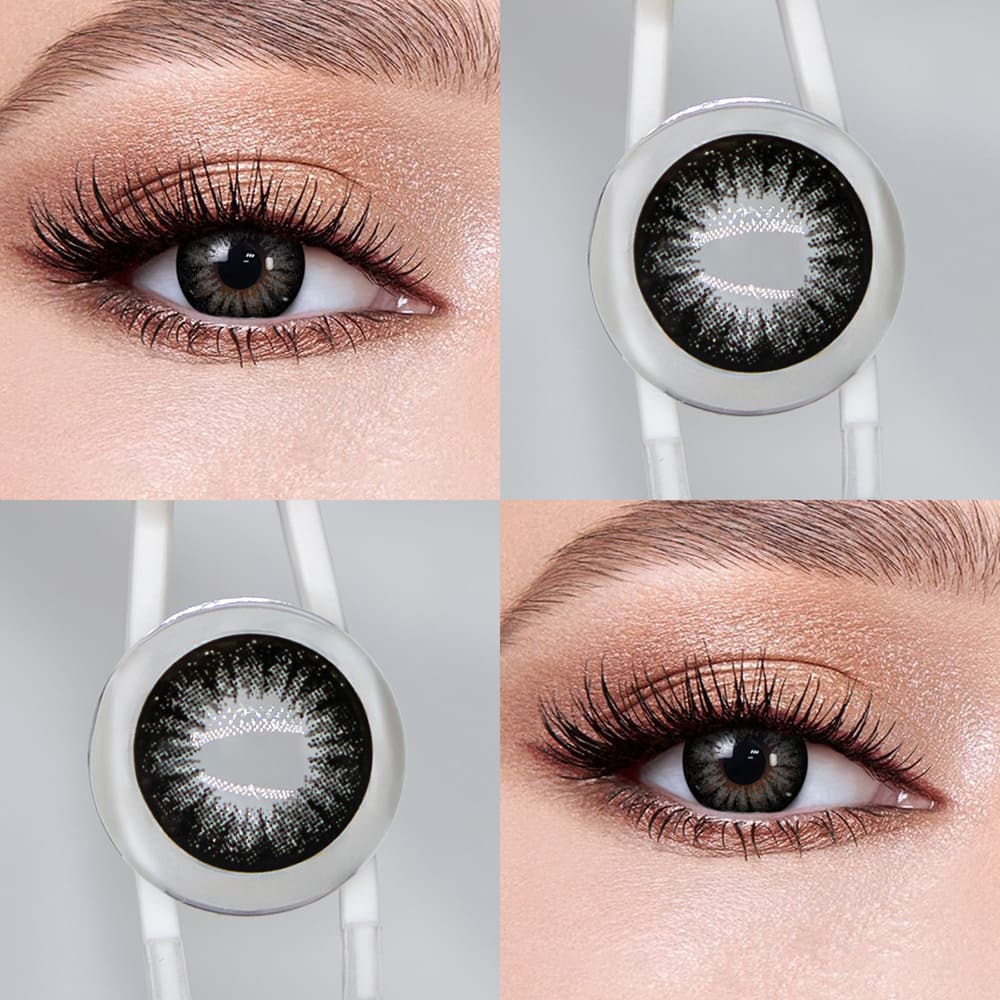 Pearl Gray I contact lenses eye effect close-up and product close-up