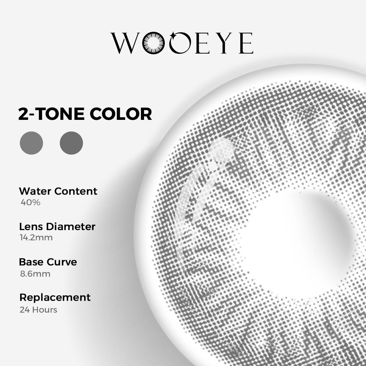 Wooeye Diamond Gray Contact Lenses | 1 Day,10 Pcs