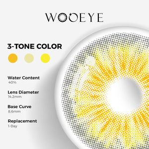 Chamer Green I Color Contacts specifications: 14.2mm diameter, 8.6mm base curve, and 40% water content for daily comfort.