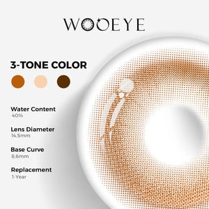 Princess Coffe Brown Color Contacts specifications: 14.5mm diameter, 8.6mm base curve, and 40% water content for daily comfort.