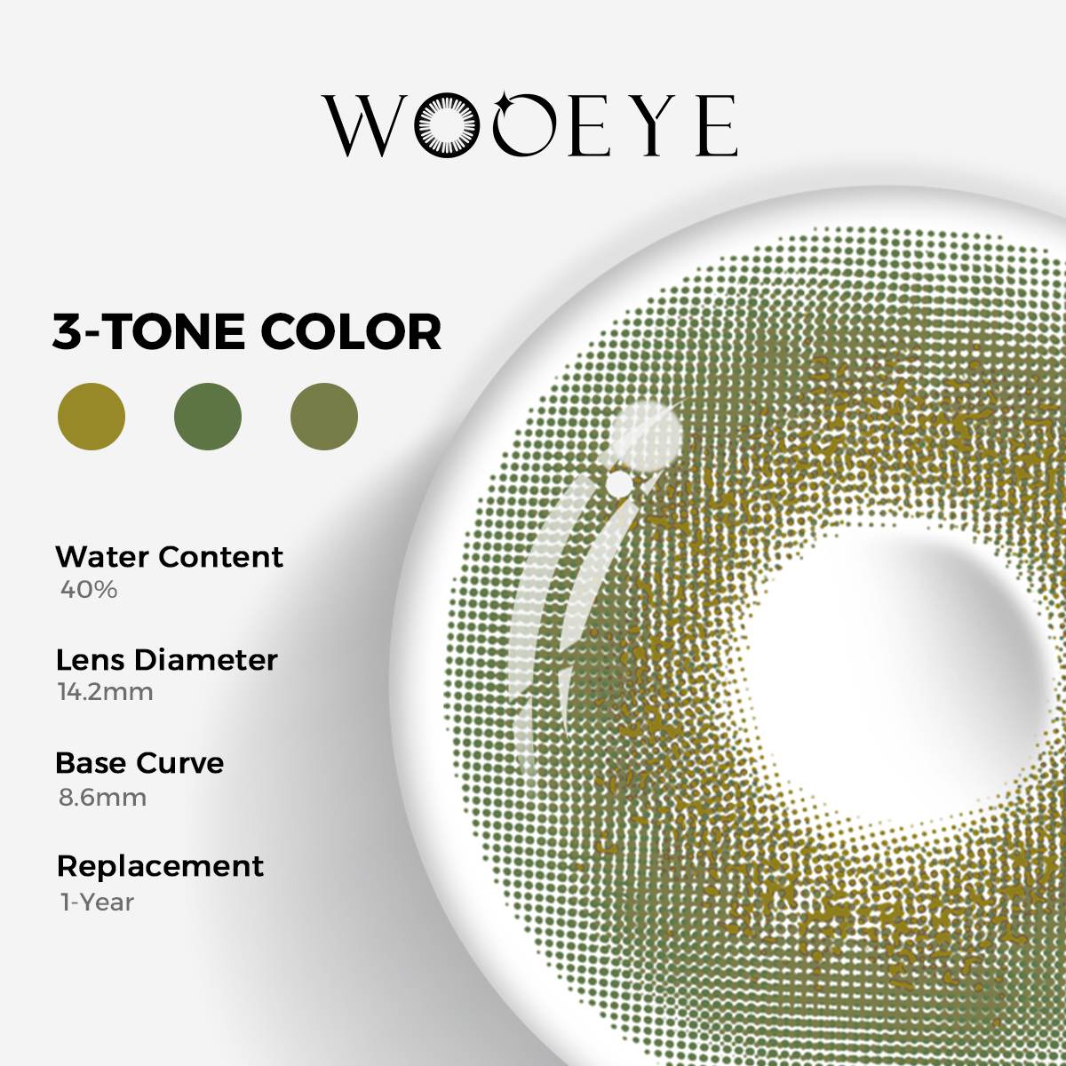 Wooeye Glacier Green Contact Lenses | 1 Year